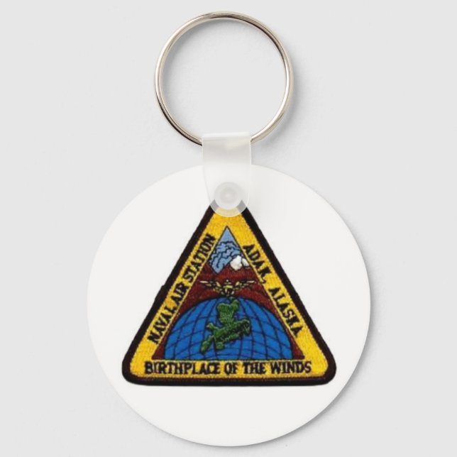 NAS Adak, Alaska White Keychain (Front)