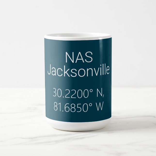 NAS Jacksonville Latitude Longitude   Coffee Mug (Center)