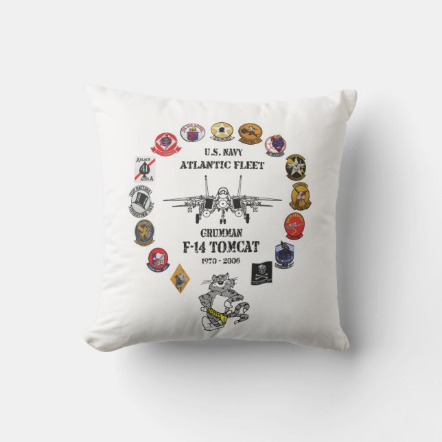 NAS Oceana - F-14 Tomcat  -  VF-11 Red Rippers Outdoor Cushion (Front)