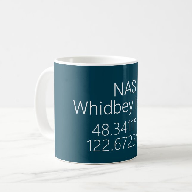 NAS Whidbey Island Latitude Longitude  Coffee Mug (Front Left)