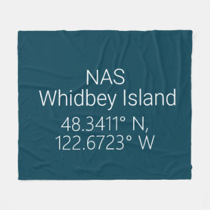 NAS Whidbey Island Latitude Longitude Fleece Blanket