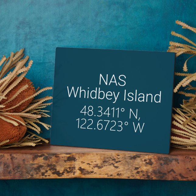 NAS Whidbey Island Latitude Longitude  Plaque (Side)