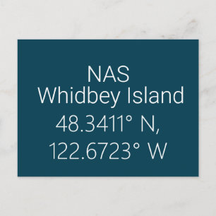 NAS Whidbey Island Latitude Longitude Postcard