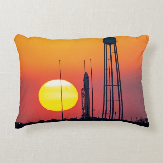 NASA Antares Rocket Sunrise Launch Decorative Cushion (Front)