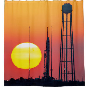 NASA Antares Rocket Sunrise Launch Shower Curtain