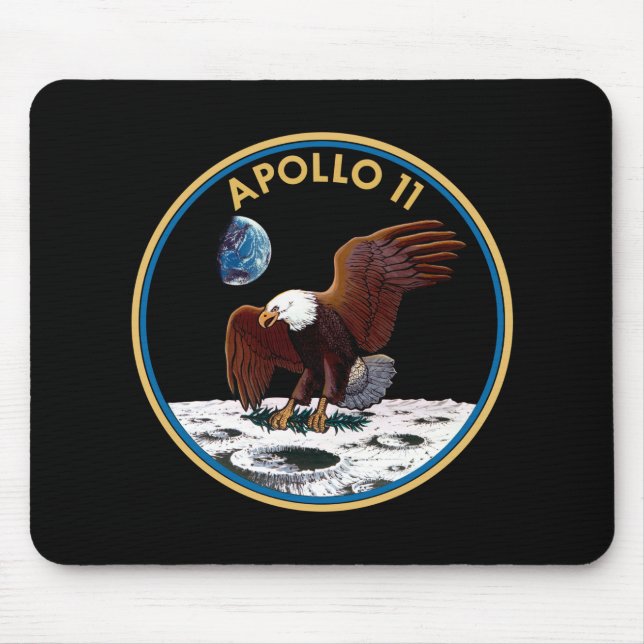 NASA Apollo 11 Moon Landing Lunar Patch Insignia Mouse Pad (Front)