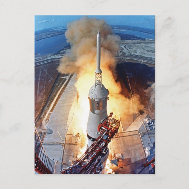 NASA Apollo 11 Moon Landing Rocket Launch Postcard (Front)