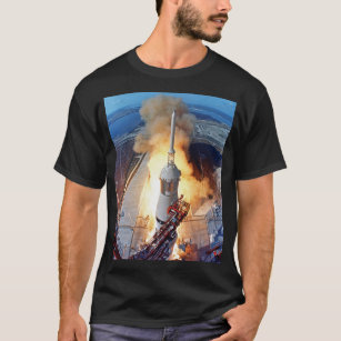 NASA Apollo 11 Moon Landing Rocket Launch T-Shirt