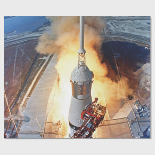 NASA Apollo 11 Moon Landing Rocket Launch Wrapping Paper