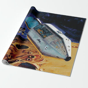 NASA Apollo 15 Subsatellite Lunar Orbit Artwork Wrapping Paper
