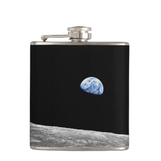 NASA Apollo 8 Earthrise Moon Lunar Orbit Photo Hip Flask