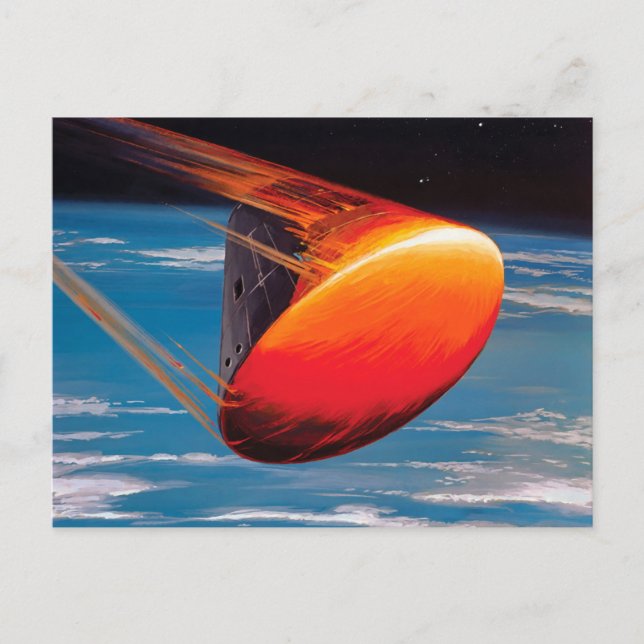 NASA Apollo Command Module Space Capsule Artwork Postcard (Front)