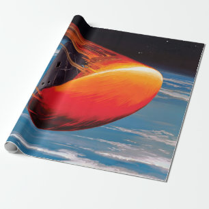 NASA Apollo Command Module Space Capsule Artwork Wrapping Paper