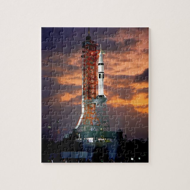NASA Apollo Soyuz Launch Vehicle Sunrise Launchpad Jigsaw Puzzle (Vertical)