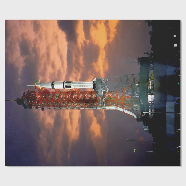 NASA Apollo Soyuz Launch Vehicle Sunrise Launchpad Wrapping Paper (Flat)