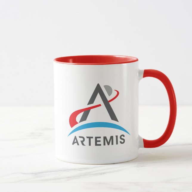 NASA Artemis Logo Comet Red/White Mug (Right)