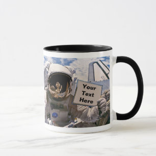 NASA Astronaut Holding Sign - Add Custom Text Mug