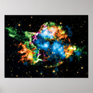 NASA Cassiopeia A Supernova Colourful Space Photo Poster