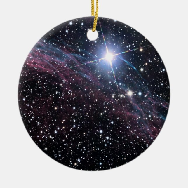 NASA ESA Veil nebula Ceramic Ornament (Front)