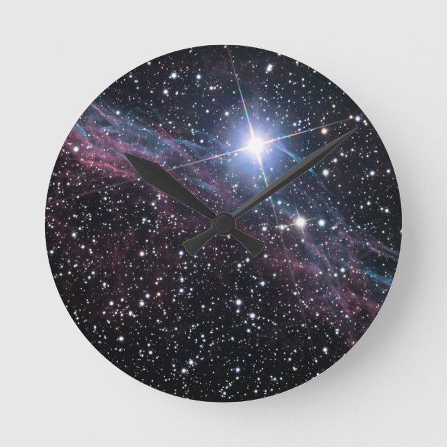 NASA ESA Veil nebula Round Clock (Front)