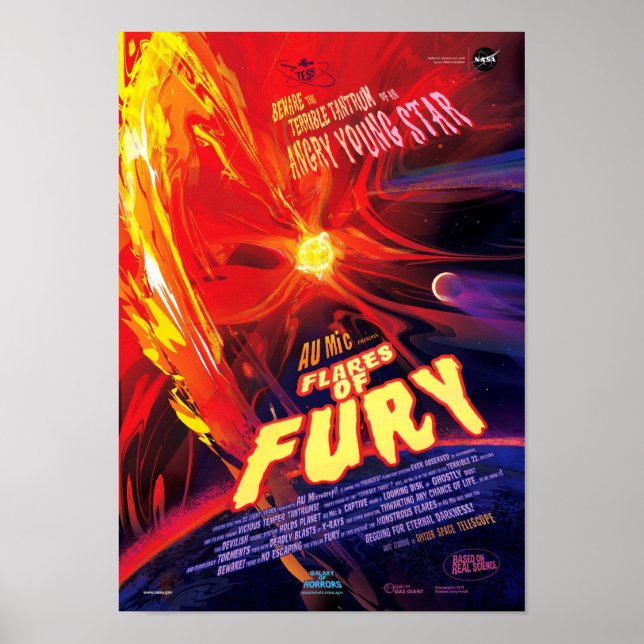 NASA Exoplanet Travel Bureau Flares of Fury Poster (Front)