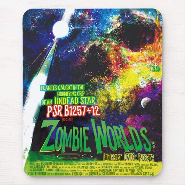 NASA Exoplanet Travel Bureau Zombie Worlds Poster Mouse Pad (Front)