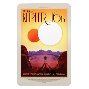 NASA Future Travel Poster - Relax on Kepler 16b Magnet