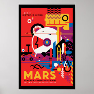 NASA Future Travel Poster - Visit Planet Mars