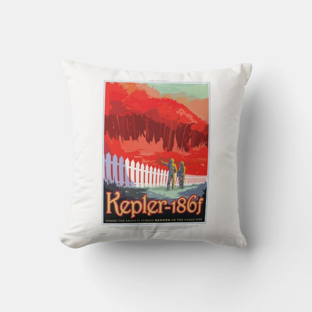 NASA Future Travel Sci Fi Poster - Kepler 186f Cushion (Front)