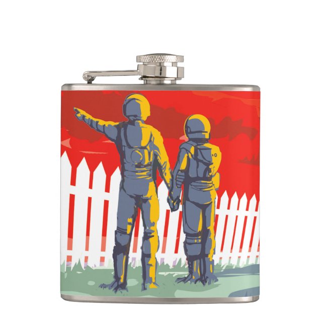 NASA Future Travel Sci Fi Poster - Kepler 186f Hip Flask (Front)