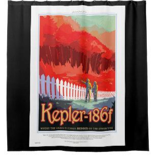 NASA Future Travel Sci Fi Poster - Kepler 186f Shower Curtain