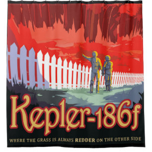 NASA Future Travel Sci Fi Poster - Kepler 186f Shower Curtain