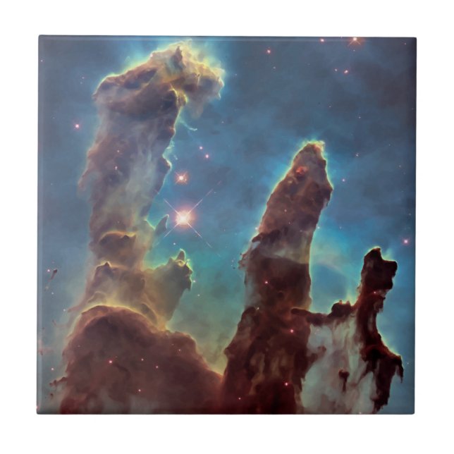 NASA Hubble Telescope Photo PIllars of Creation Ceramic Tile (Front)