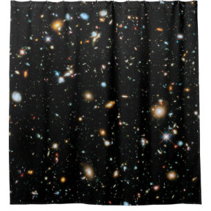 NASA Hubble Ultra Deep Field Galaxies Shower Curtain
