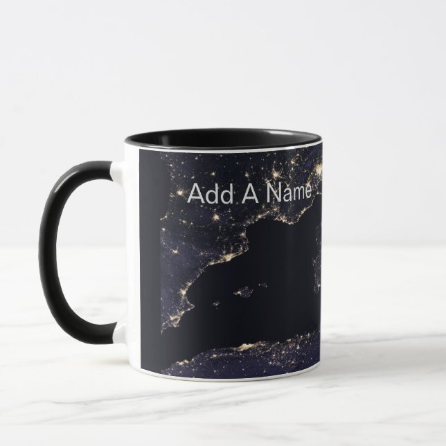 NASA Image Italy at Night Mug (Left)