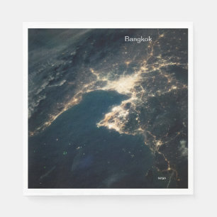 NASA, ISS Photo Bangkok at Night, Napkin