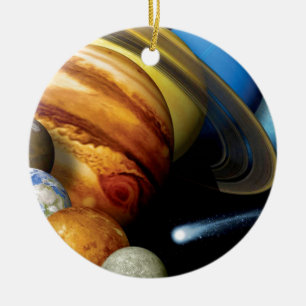 NASA JPL Solar System Planets Montage Space Photos Ceramic Tree Decoration