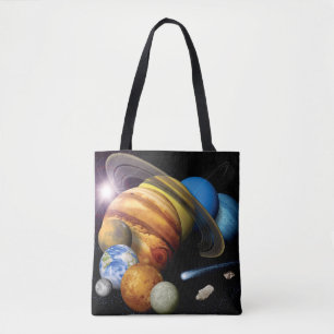 NASA JPL Solar System Planets Montage Space Photos Tote Bag