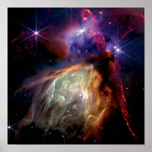 NASA JWST Rho Ophiuchi Star Forming Region Poster (Front)