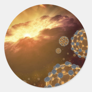 NASA Largest Molecule Buckyballs Classic Round Sticker