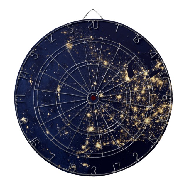 Nasa Lights from Space USA Dartboard (Front)