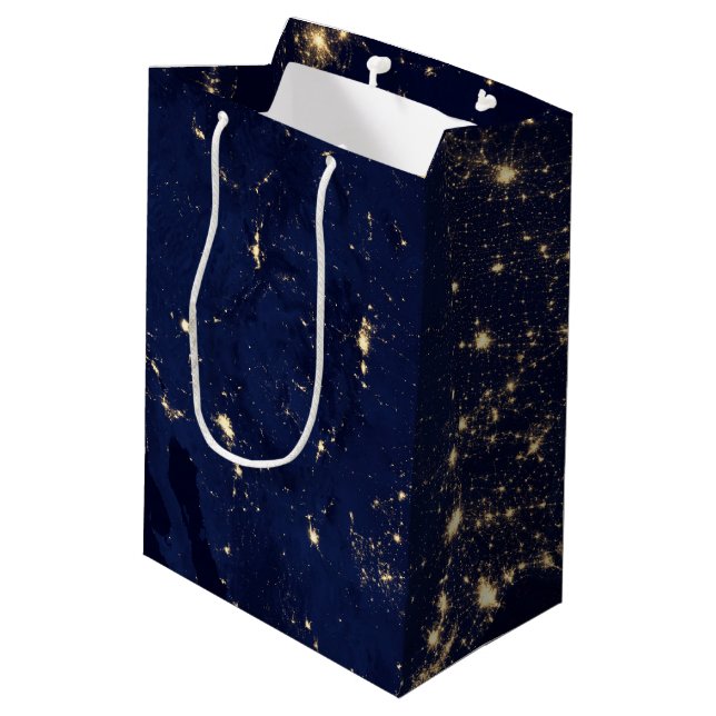 Nasa Lights from Space USA Medium Gift Bag (Back Angled)