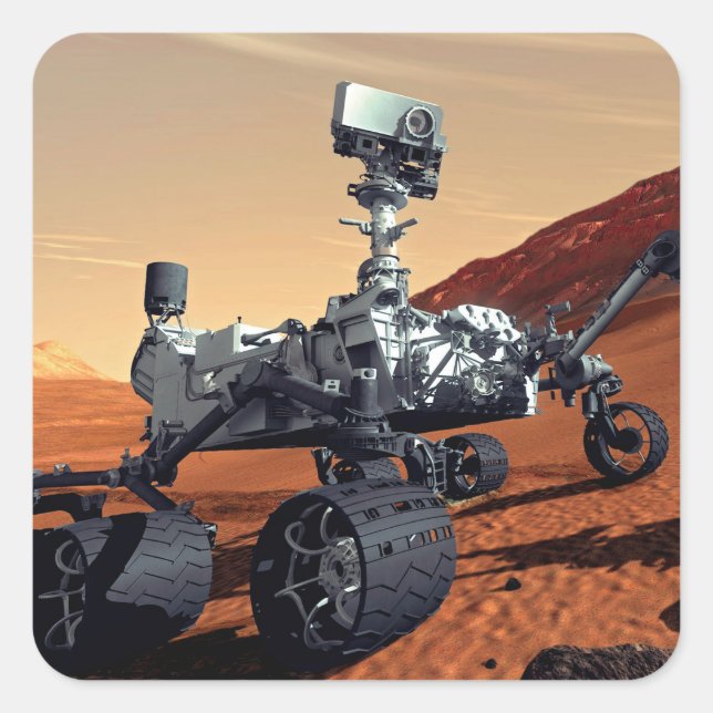 NASA Mars Curiosity Rover Artist Concept Square Sticker (Front)