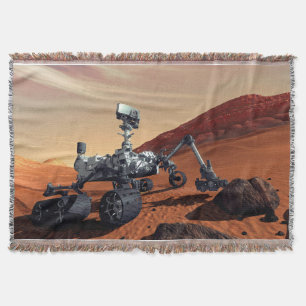 NASA Mars Curiosity Rover Artist Concept Throw Blanket