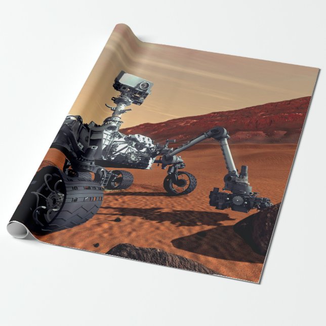 NASA Mars Curiosity Rover Artist Concept Wrapping Paper (Unrolled)