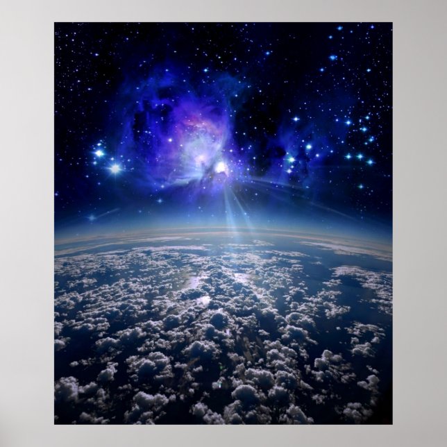 Nasa, orbiting earth, beautiful earth from space poster (Front)