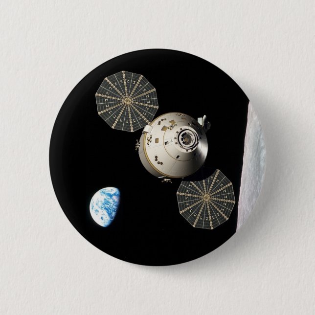 NASA Orion in Lunar Orbit 6 Cm Round Badge (Front)