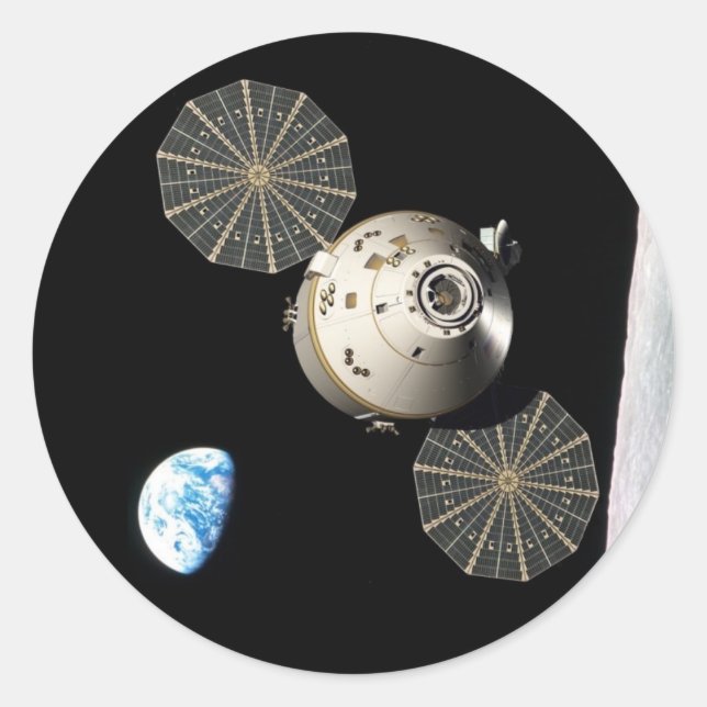 NASA Orion in Lunar Orbit Classic Round Sticker (Front)