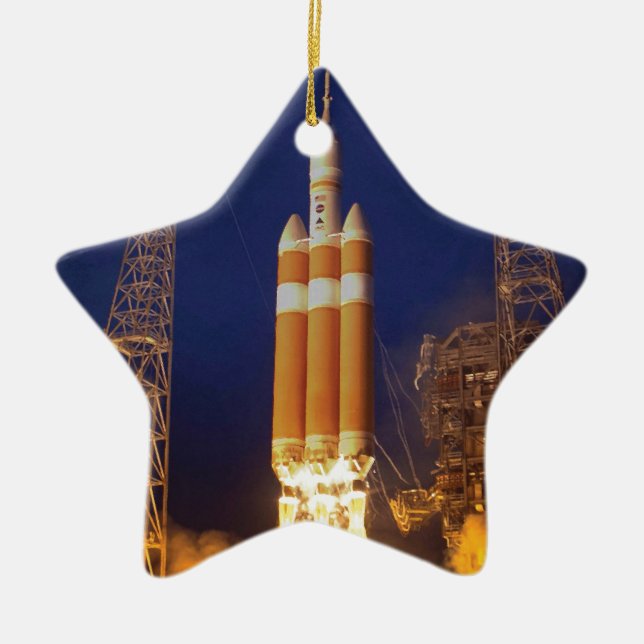 NASA Orion Spacecraft Rocket Launch Ceramic Ornament (Front)