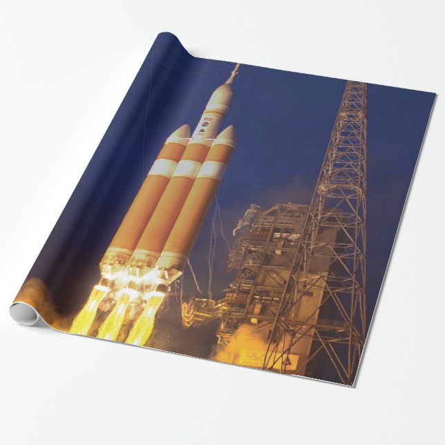 NASA Orion Spacecraft Rocket Launch Wrapping Paper (Unrolled)